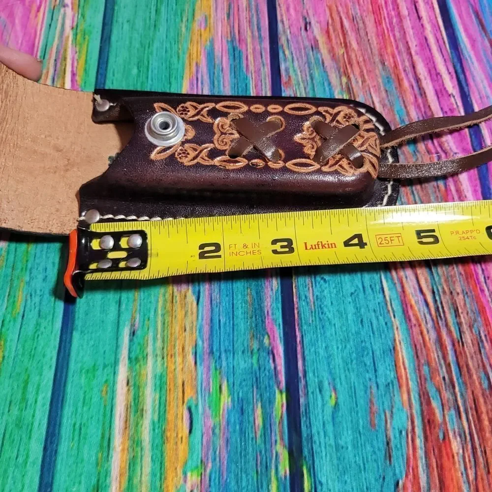 🔷️Vintage Oval Tooled Leather Belt Loop Knife Sheath or Case